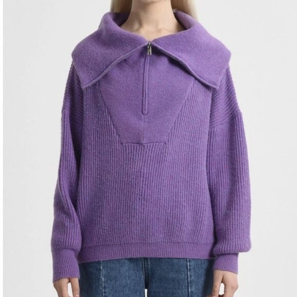 Lili Sidonio for Molly Bracken Women's Zip Turtleneck Sweater in Mauve Purple - Picture 1 of 10